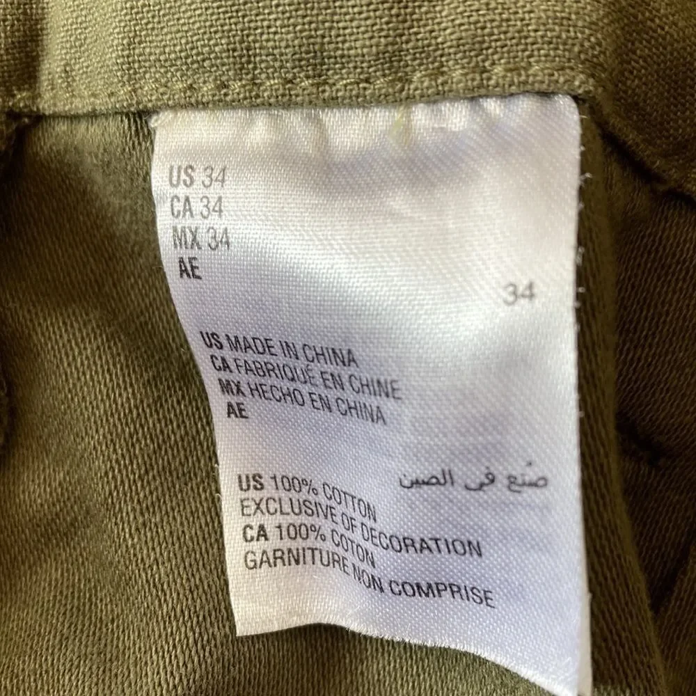 Sun + Stone Ouigi‎ Theodore Men's Utility Pants 34 Army Green